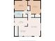 Main level floor plan shows layout of the kitchen, living room, bedrooms and bath at 3505 Ralston Ave, Indianapolis, IN 46218