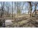 Walking path leading to a home through a wooded backyard with a bridge at 6149 W Country Ln, Anderson, IN 46011