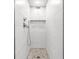 Modern shower with sleek fixtures, white tile, and mosaic accent wall niche at 629 Williamsburg Ln, Greenwood, IN 46142