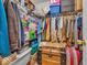 Organized walk-in closet with ample storage space for clothing, boxes, and personal items at 6556 Aintree Ter, Indianapolis, IN 46250