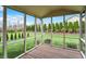 Screened porch with wooden floorboards and view of the green backyard at 6806 Powder Dr, Indianapolis, IN 46259