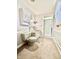 Clean, retro bathroom featuring an avocado-colored toilet and a glass-enclosed shower at 75 S 11Th Ave, Beech Grove, IN 46107