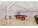 Spacious basement featuring a pool table, recessed lighting, and ample room at 7899 S Timber Cliff Ln, Trafalgar, IN 46181