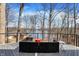 Stunning lake view from the deck with an outdoor seating area at 7899 S Timber Cliff Ln, Trafalgar, IN 46181