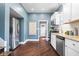 Stylish kitchen with stainless steel appliances and hardwood floors at 914 Chase St, Anderson, IN 46016