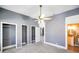 Bedroom with large closets and a ceiling fan at 93 Walnut St, Indianapolis, IN 46227