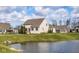 This home features a serene backyard and a large pond that allows for a relaxing view at 9559 Summer Hollow Dr, Fishers, IN 46037