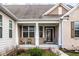 Inviting front porch with seating, a neutral color scheme, and an attractive front door at 9559 Summer Hollow Dr, Fishers, IN 46037