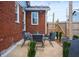 Outdoor patio space with dining set, stylish chair, and manicured landscaping at 1014 Shannon Ave, Indianapolis, IN 46201