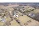 Scenic aerial shot highlighting the property, including a pool and surrounding residential area at 10333 E 211Th St, Noblesville, IN 46062