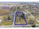 Aerial view of lot with property lines in a mature residential neighborhood at 2123 N F St, Elwood, IN 46036