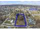 Aerial view of lot with approximate property lines in a neighborhood setting at 2123 N F St, Elwood, IN 46036