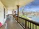 Enjoy outdoor relaxation on this spacious patio deck with scenic lake views at 3736 W South Wood Lake Dr, Columbus, IN 47201