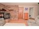 Inviting living room with wood burning stove and neutral decor at 425 Conduitt Dr, Mooresville, IN 46158