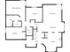 Floor plan featuring primary bedroom, living room, kitchen, and dining area layout at 6232 Behner Xing, Indianapolis, IN 46250