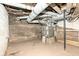 Unfinished basement with exposed ductwork and furnace at 821 S Lebanon St, Lebanon, IN 46052