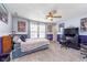 Modern bedroom with computer desk, ample space, and comfortable sleeping arrangements at 8335 S Shady Trail Dr, Pendleton, IN 46064