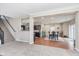 Open-concept design connects the living room, kitchen, and dining area at 8335 S Shady Trail Dr, Pendleton, IN 46064