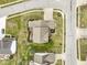 Aerial view of the property showcasing its landscaped yard, deck, and proximity to the neighborhood at 10451 Meadow Lake Dr, Fishers, IN 46038
