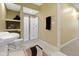 Bathroom featuring a walk-in shower and tile flooring at 10451 Meadow Lake Dr, Fishers, IN 46038