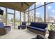 Bright sunroom with ample seating and views of the yard and neighborhood at 10451 Meadow Lake Dr, Fishers, IN 46038
