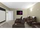 Basement home theater featuring comfortable seating and a projection screen for entertainment at 10451 Meadow Lake Dr, Fishers, IN 46038