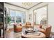 Sitting room highlighting recessed lighting, natural light, and four comfortable leather chairs at 10756 Dartmoor Way, Zionsville, IN 46077