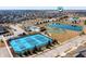 Neighborhood aerial view featuring tennis courts, playground and a pool at 1591 W 151St St, Westfield, IN 46074