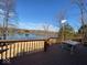 Spacious deck overlooking a tranquil lake, perfect for outdoor relaxation and entertaining at 3752 W North Wood Lake Dr, Columbus, IN 47201