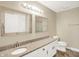 Modern bathroom featuring a granite countertop vanity, and a double vanity at 451 Filmore Dr, Westfield, IN 46074