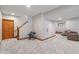Spacious finished basement with carpeted floors and finished stairs at 5517 Westbourne Ct, Greenwood, IN 46143