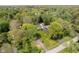 An aerial view showcases the property's serene setting amidst lush greenery and mature trees at 8808 Manderley Dr, Indianapolis, IN 46240