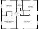 A floor plan displaying the layout of the home, including the kitchen, bathroom, bedrooms, and living room at 1209 N Centennial St, Indianapolis, IN 46222