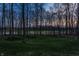 Scenic backyard view at dusk overlooking a pond and golf course, framed by mature trees and soft lighting at 1355 Forest Hills Dr, Westfield, IN 46074