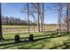 Inviting backyard seating area with chairs looking onto a pond and golf course, perfect for relaxation at 1355 Forest Hills Dr, Westfield, IN 46074
