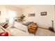 Comfortable bedroom features a metal frame bed with unique decorations and decor at 1667 Decourcy Ct, Franklin, IN 46131