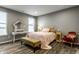 Serene bedroom with two windows, decorative mirror, and a comfortable bed at 17099 Cole Evans Dr, Noblesville, IN 46060
