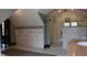 Bathroom featuring custom built-ins, glass shower, and granite countertops at 189 S Jefferson St, Martinsville, IN 46151