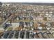 High aerial shot of neighborhood featuring single Gathering homes in early spring at 2031 Central Ave, Indianapolis, IN 46202