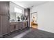 Elegant bathroom features double vanities and cabinetry, offering ample storage space at 2031 Central Ave, Indianapolis, IN 46202