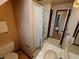 Bathroom featuring a marble style sink, and shower with curtain at 367 W Broadway St, Shelbyville, IN 46176