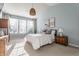 Serene bedroom with blue walls, a vaulted ceiling, and large windows for natural light at 405 Letterman Dr, Brownsburg, IN 46112