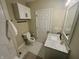Bathroom with white subway tile, and modern fixtures at 4504 Winthrop Ave, Indianapolis, IN 46205