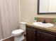 Bathroom featuring a sink, mirror, and toilet at 5010 S 550 W, Columbus, IN 47201