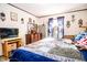 Bright bedroom with wolf decor, a wooden dresser, and large mirror, providing a spacious and relaxing ambiance at 5010 S 550 W, Columbus, IN 47201