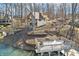 Lake house with private dock and stairs that lead to the shore at 6198 Grosbeak Dr, Nineveh, IN 46164