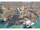 Lake house with private dock and stairs that lead to the shore at 6198 Grosbeak Dr, Nineveh, IN 46164