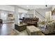 Finished basement features a comfortable seating area, accent furniture, and space for games and entertainment at 7418 W Old Sr 252, Edinburgh, IN 46124