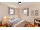 Charming bedroom with two windows, a comfortable bed, and a dresser with decor at 7953 Forest Park Dr, Indianapolis, IN 46217