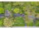 Expansive aerial view of a home with a sprawling yard and mature trees, providing a serene and private setting at 8510 N Park Ave, Indianapolis, IN 46240